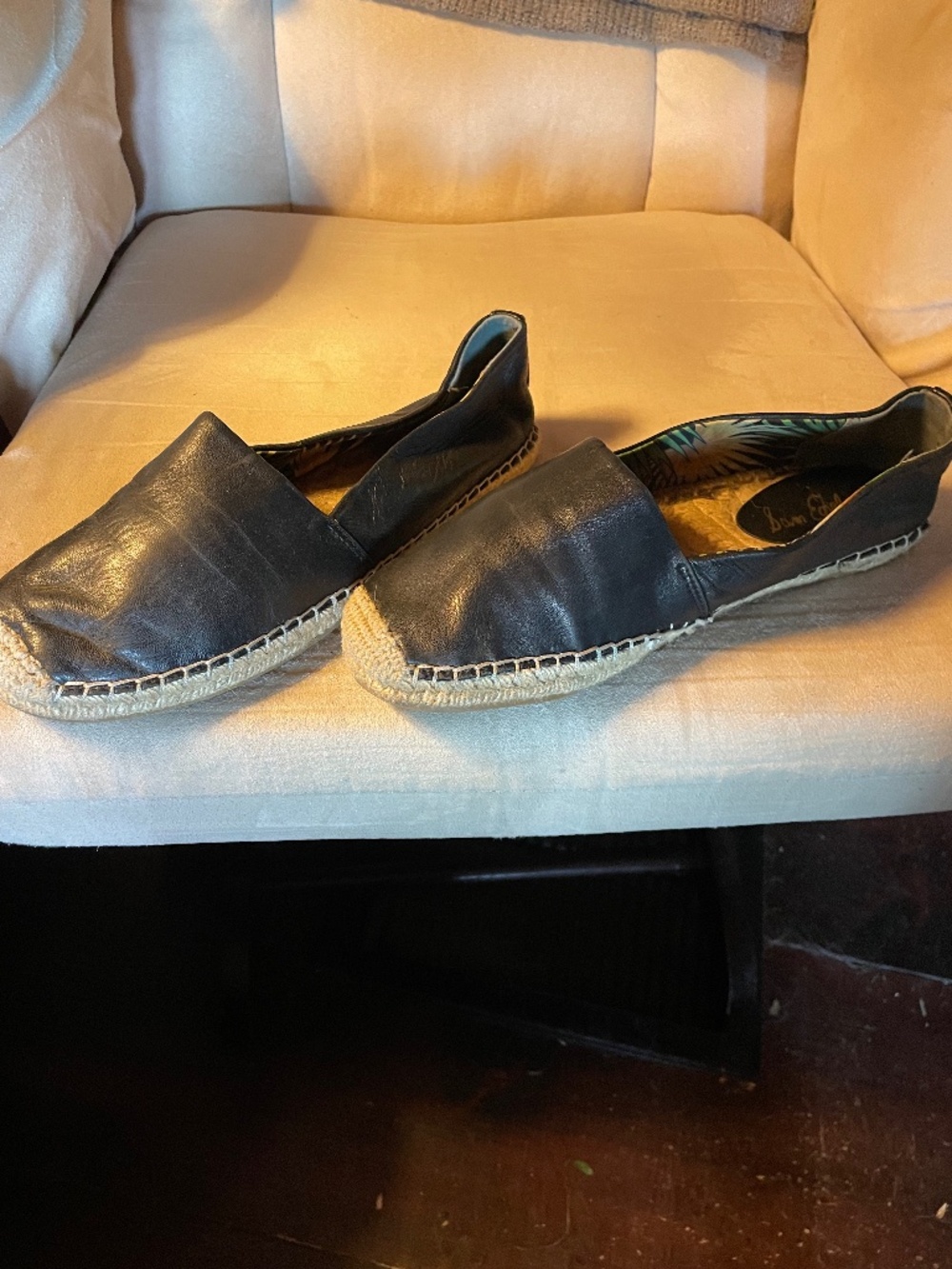 Sam Edelman black leather espadrilles
